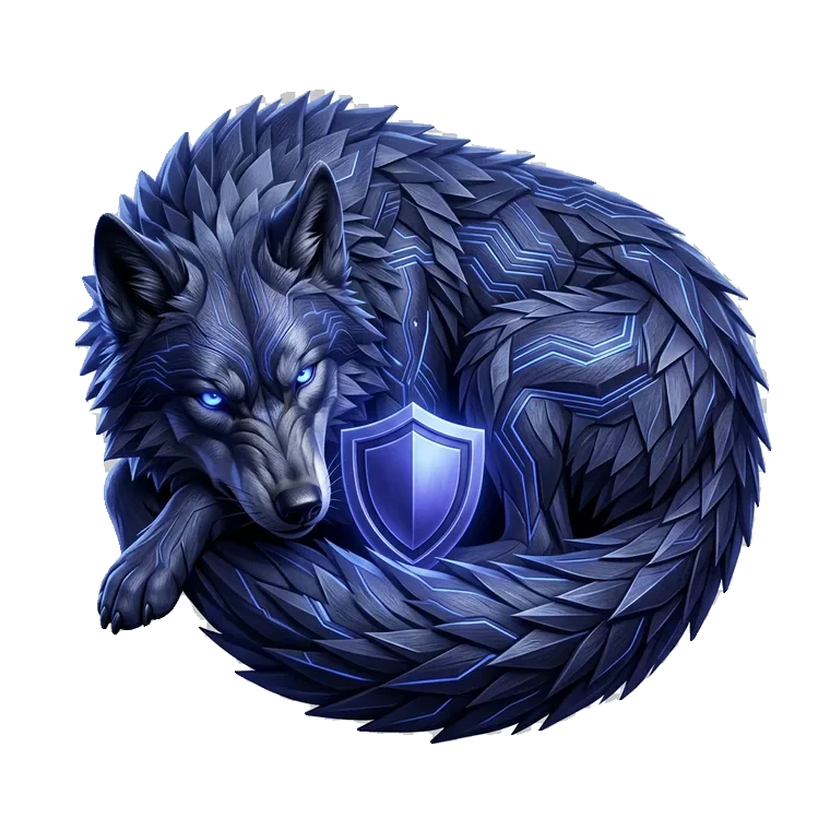 Fenrir the wolf with a shield
