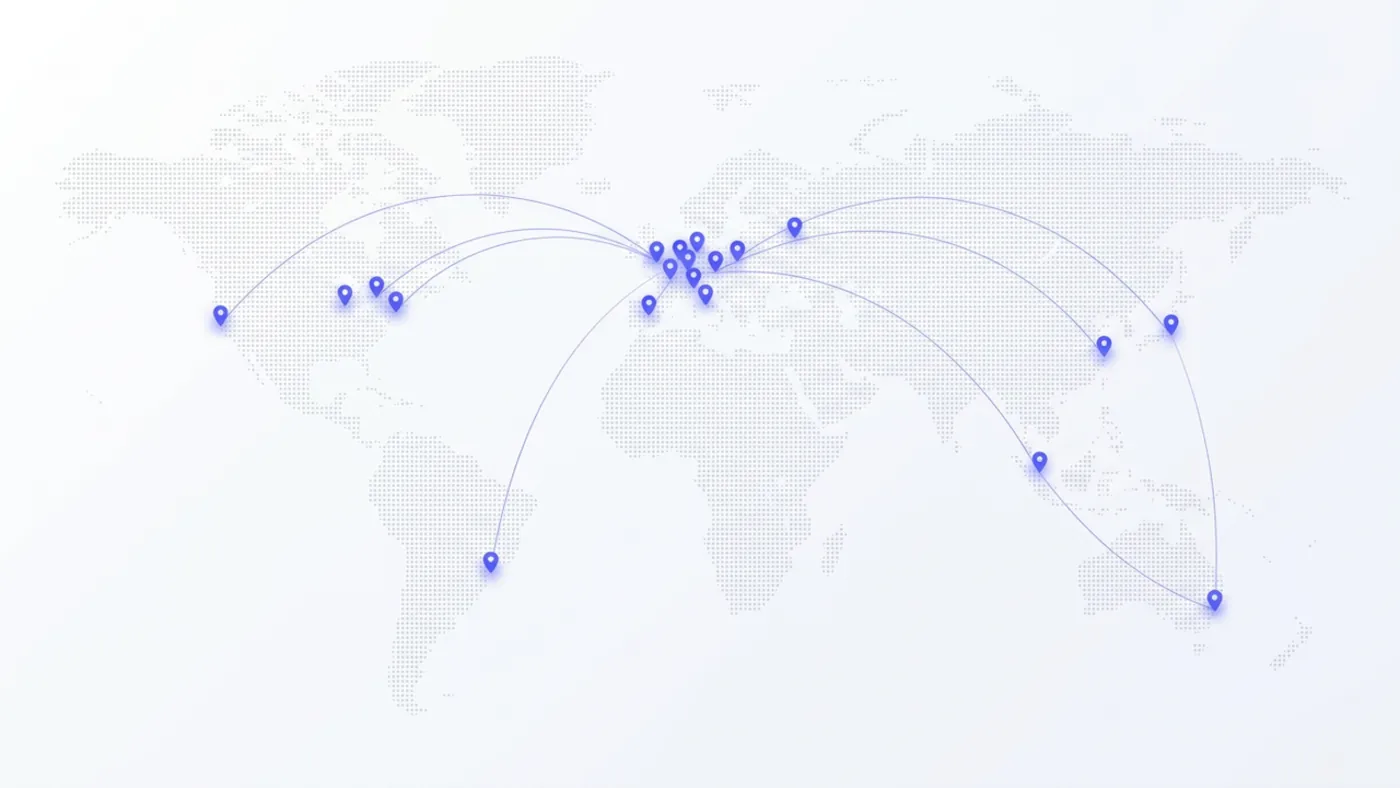World map of VPSCrypto locations